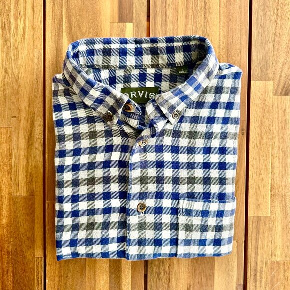 Orvis: Plaid "Luxury Flannel" Long-Sleeved Shirt - Picture 2 of 5